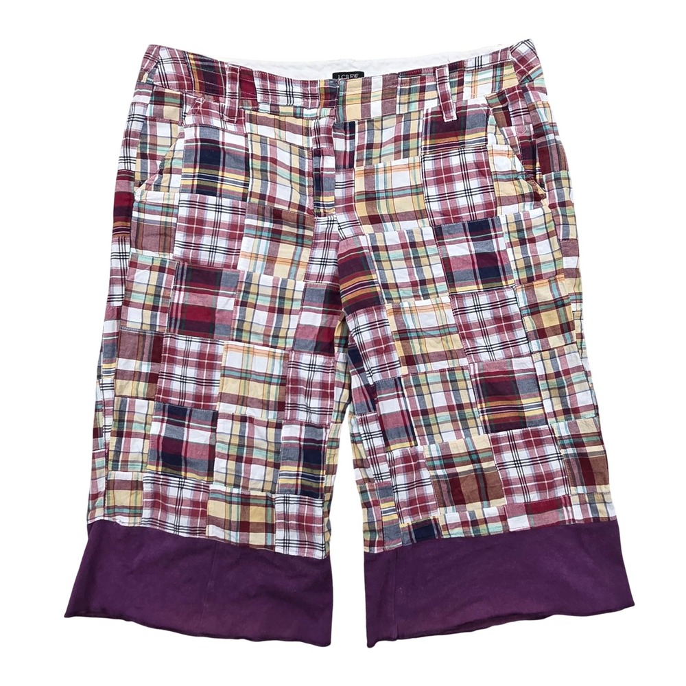 Vintage‎ J.Crew Favorite Fit Patchwork Plaid Madras Cropped Pants Womens 8 Y2K
